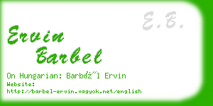 ervin barbel business card